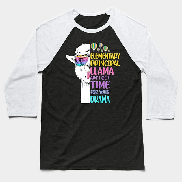 Elementary Principal Llama Baseball T-Shirt by Li